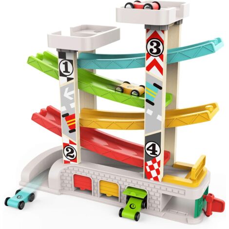 Jouet de garage en bois pour enfants, cadeau éducatif pour garçon de 2 ans