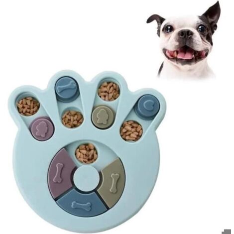 Jouet de mangeoire rond pour chien - Jouet interactif durable - Jeux de cerveau pour chien - Amlioration de lIQ Bleu