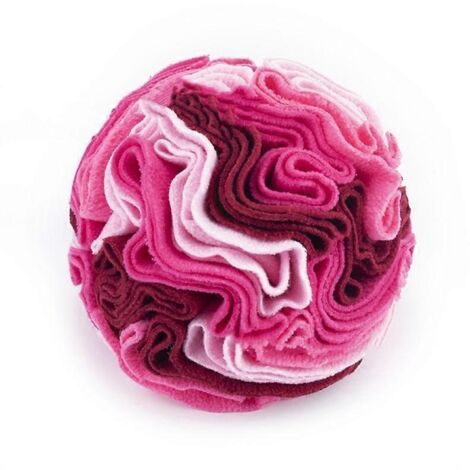 Jouet de reniflage pour chien, balle d'alimentation lente, entraînement olfactif canin, 20 cm, rose romantique.