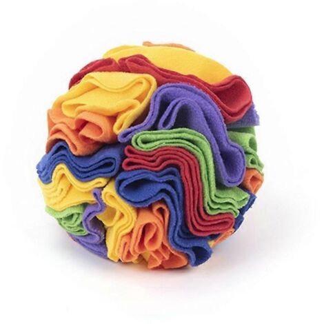 Jouet de reniflage pour chien, balle de stimulation olfactive pour nourrissage lent, entraînement au travail du nez – 20 cm, couleurs arc-en-ciel.