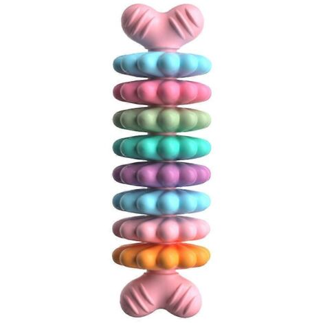 Jouet dentaire pour chien en forme de succulente, lot de 8 pièces, couleur rose cerisier. Idéal pour mâcher, tirer à la corde et soulager les poussées dentaires. Jouet interactif pour chiots et petits