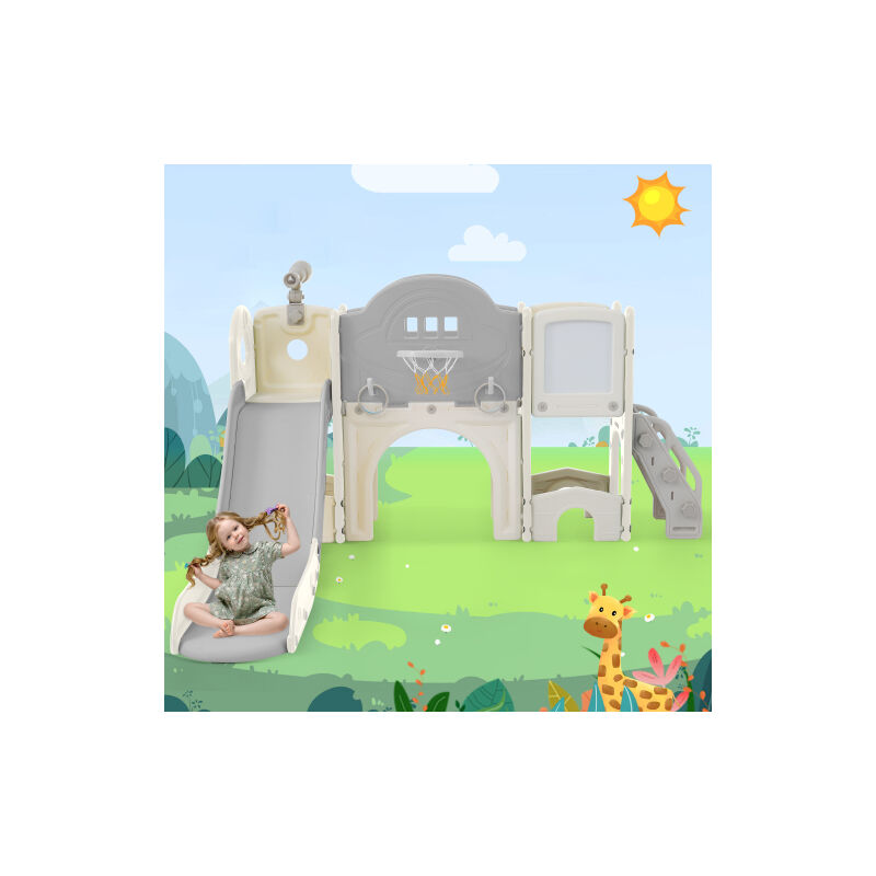 Jouet d'escalade de glissière 10 en 1 pour enfants, glissière multifonctionnelle, glissière indépendante, escalade, jeu de forage, espace de