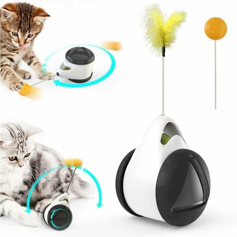 Jouet d'herbe à chat, jouets interactifs en plumes de chat pour la chasse aux chats d'intérieur, jouets pour chaton à b
