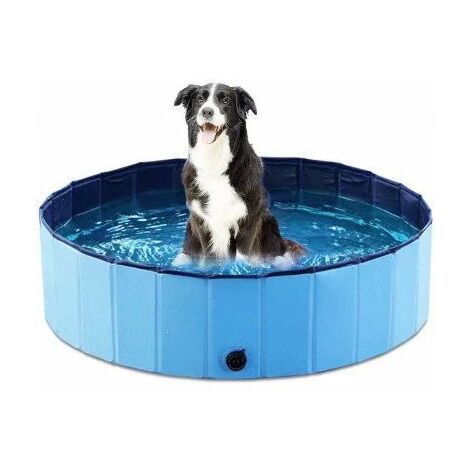 Jouet d'occupation et d'éducation pour chien LITZEE Piscine Pour Chien Avec Robinet De Vidange, Piscine Pour Chien Pliable Piscine Pour Chat Piscine Pataugeoire Piscine Baignoire Pour Chien Pvc Antidé