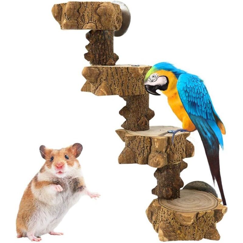 Jouet d'oiseaux en Bois échelles pour Cages à Oiseaux Jouet d'escalade D'échelle pour Perruches Perroquets Oiseaux Hamsters