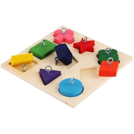 Jouet éducatif perroquet, bloc bois coloré puzzle oiseau, entraînement interactif DIY, fournitures jouet pour oiseaux intelligents.