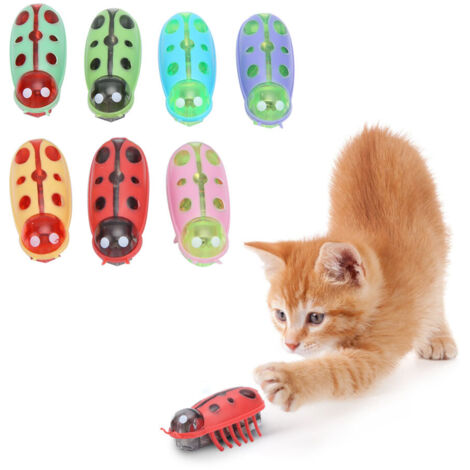 Jouet Électrique Amusant en Forme de Coccinelle pour Chat - 7 Pièces avec Piles