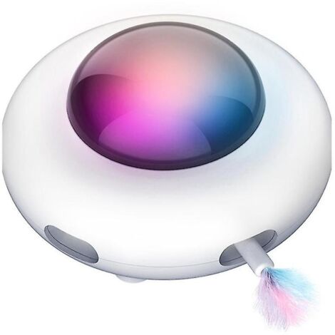 Jouet électrique pour chats Smart Cats Teaser Stick UFO Toy Cats Turntable se transforme automatiquement en électrique Ha
