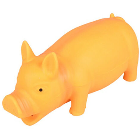 jouet en latex  a couinement pour chien  cochon Fiona orange 22 cm - Flamingo