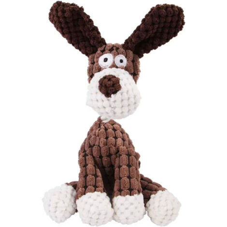 Jouet en peluche pour chien couleur café doux et résistant pour mastication et jeu interactif