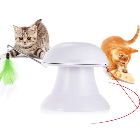 Jouet en plumes pour chat, jouet électrique pour chat, bâton à ressort, jouet à ressort rotatif