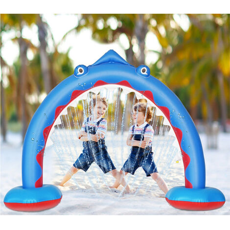 Jouet extérieur requin arche de jet gonflable pour enfants pont de plage divertissement arc-en-ciel piscine de jeu