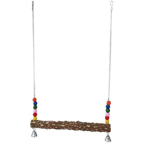 Jouet hamac en bois avec cloche pour perroquet et oiseau