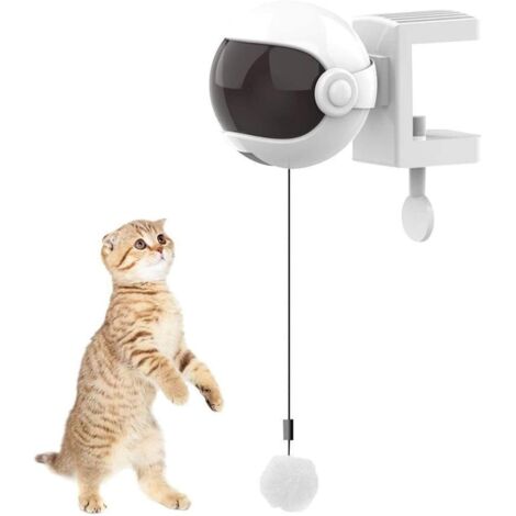 Jouet Intelligent pour Chat,Jouet pour Chat,Jouet Interactif pour Chat,Puzzle Interactif de Boule de Levage Automatique Jouets Intelligents pour Animaux de Compagnie (Blanc)-Fei Yu