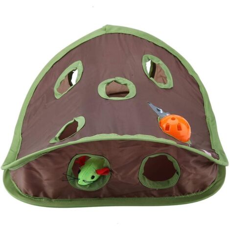 Jouet interactif pour chat 9 trous de souris Jouet interactif pour l'entraînement à l'intelligence des chats avec cloche et souris