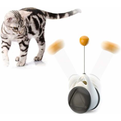 Jouet interactif pour chat - Balan oire équilibrée - Balle rotative à 360 degrés - Avec herbe à chat - Stimule l'instinct de chasse attrayant - Jouet d'entranement pour chat