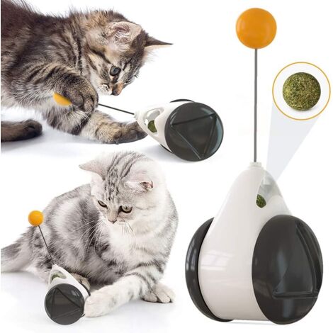 Jouet interactif pour chat - Balançoire équilibrée - Balle rotative à 360 degrés -