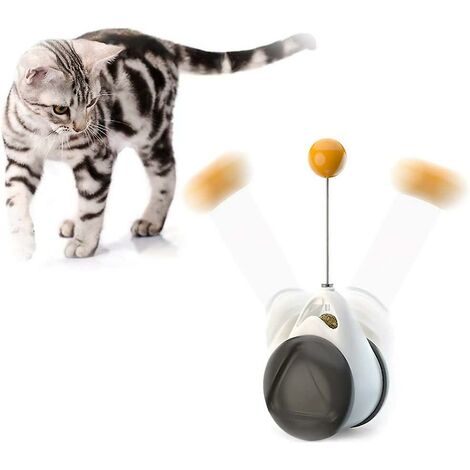 Jouet interactif pour chat - Balle équilibrée Balle rotative à 360 degrés - Avec herbe à chat - Stimule l'instinct de chasse attrayant