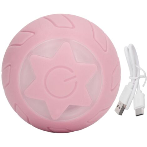 Jouet interactif pour chat - Balle roulante automatique en ABS et silicone rose pour l'intérieur