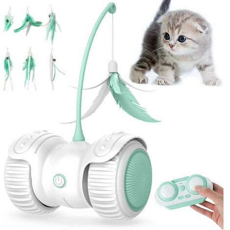 Jouet interactif pour chat d'intérieur, jouets télécommandés et jouets de chaton à roue LED colorés rechargeables par USB, meilleur compagnon de jeu, cadeau pour chat