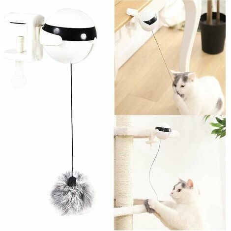 Jouet interactif pour chat, jouet pour chat Yo-Yo avec boule de levage automatique, jouet pour chat rotatif électrique, jouet amusant pour chaton ou chat (batterie non incluse)