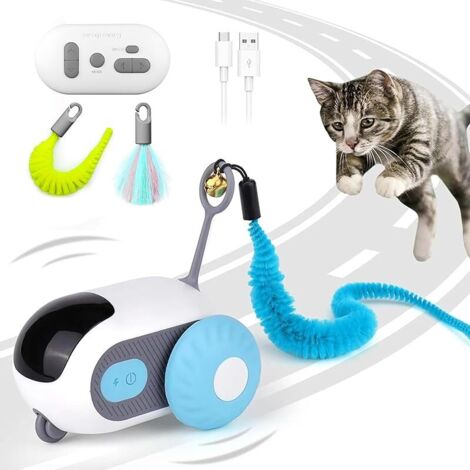 Jouet Interactif pour Chat Motorisé avec Télécommande, Tail 2.0-2024, Balle Intelligente avec 2 Modes, Rechargeable par USB
