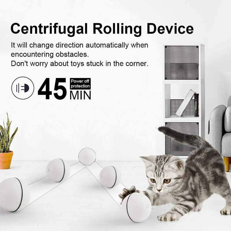 Jouet Interactif Pour Chat Rechargeable Interactif Balle Pour Chat Rotative Automatique A 360 Degres Avec Lumiere Led Pour Chatons De Chaton Prenant Et Amusant Bre 507