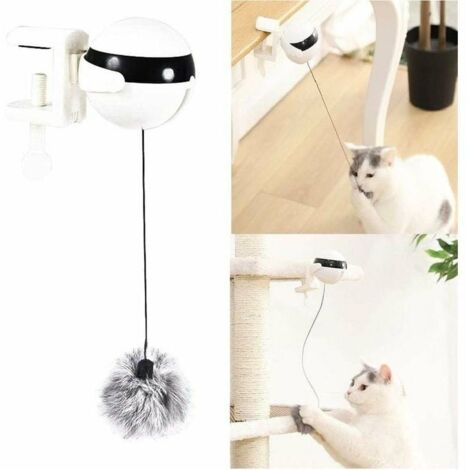 Jouet interactif pour chats, jouet pour chat Yo-Yo avec balle de levage automatique, jouet rotatif électrique pour chats, jouet pour chat amusant pour chaton ou chat (batterie non incluse)