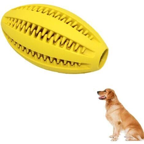 Jouet interactif pour chien, balle distributrice de friandises résistante aux morsures, idéale pour jouer et mâcher.