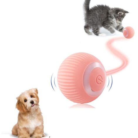 Jouet interactif pour chien - Balle intelligente rechargeable par USB - Jouet pour chien - Cadeau pour chiot - Avec boule rotative lumineuse