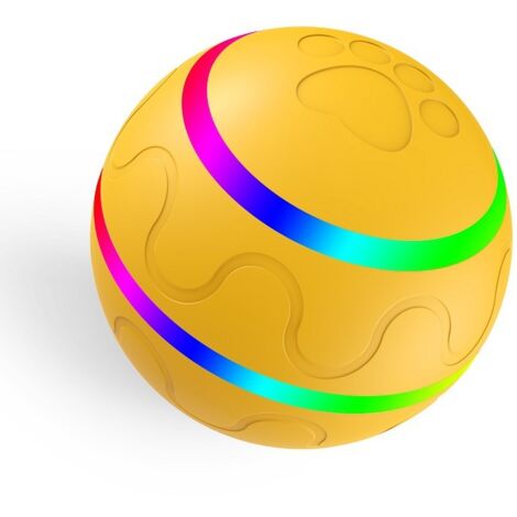 Jouet interactif pour chien, balle roulante active (jaune)