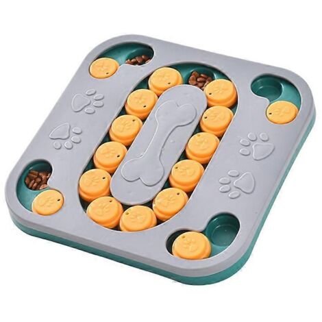 Jouet interactif pour chien, jeu de puzzle avec friandises, distributeur lent de nourriture, aide à la digestion, entraînement mental et stimulation.