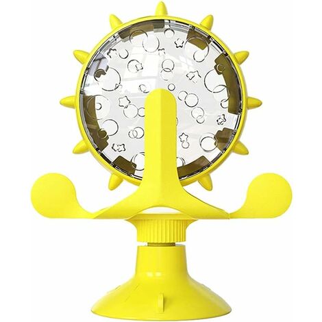 Jouet interactif Qui fuit pour Petits Chiens Original Slow Cats Feeder Drôle de Roue de Chien Accessoires de Produits pour Animaux de Compagnie (Color : Yellow)