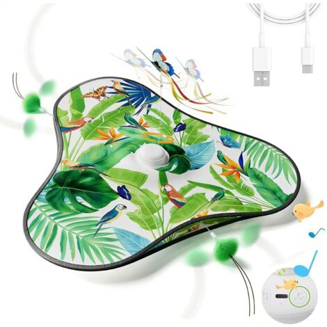 Jouet interactif rechargeable pour chat – Baguette magique automatique, 3 vitesses réglables pour encourager l'exercice, jouet dynamique conçu pour les chats d'appartement (Vert)