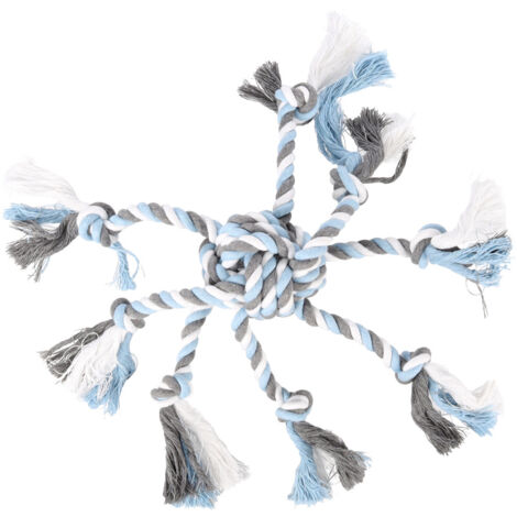 Jouet Jim Balle nouée Octopus Bleu ø 7 cm x 35 cm pour chien - Flamingo