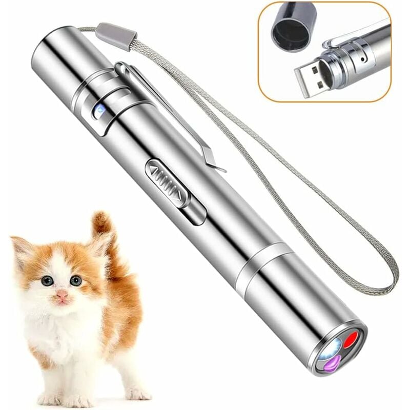 Tuserxln - Jouet laser pour chat, jouet pour chat pointeur laser rouge, jouets interactifs pour chats et chiens d'intérieur, pointeur laser