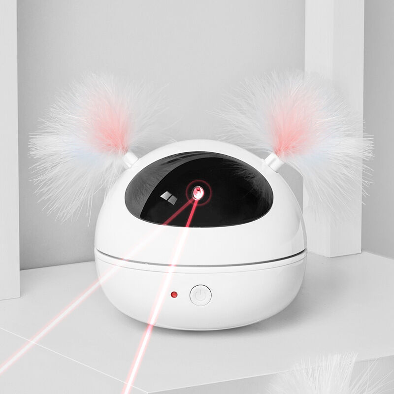 Fei Yu - Jouet laser pour chat Pointeur laser automatique Chats rotatifs Jouets électroniques, Ensoleillé (Blanc)