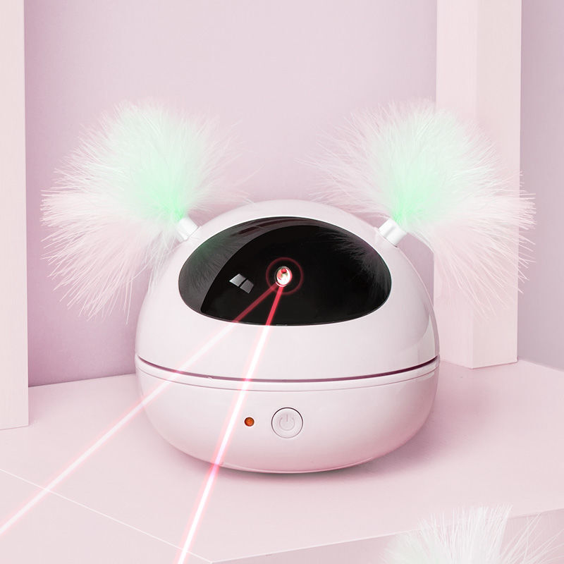 Jouet laser pour chat Pointeur laser automatique Chats rotatifs Jouets électroniques, Ensoleillé (rose)