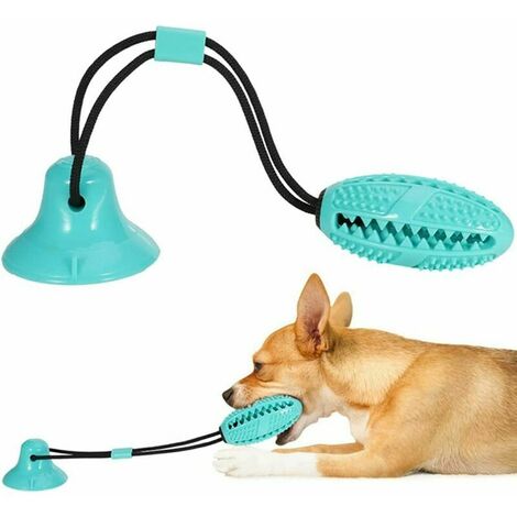 Jouet multifonction pour chien Molar Bite Toy, avec ventouse, jouet molaire en caoutchouc naturel pour nettoyage des dents avec soins dentaires
