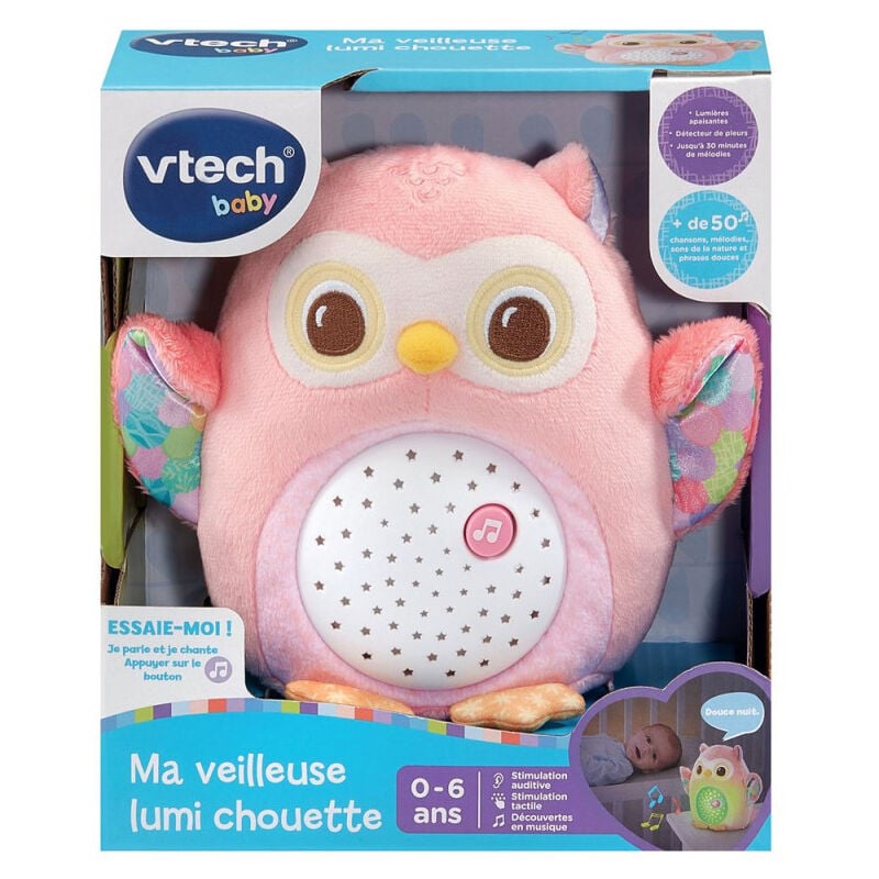 Vtech Baby - Jouet musical d éveil Ma veilleuse Lumi chouette Rose