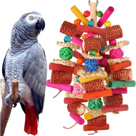 Jouet naturel à mâcher et à explorer pour perroquets – Idéal pour les calopsittes, les perruches ondulées, les conures et les oiseaux de petite et moyenne taille
