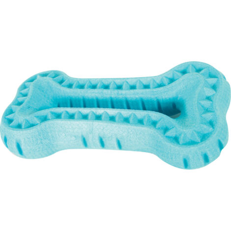 Jouet Os Moos TPR flottant bleu 16 cm x 3 cm pour chien - zolux