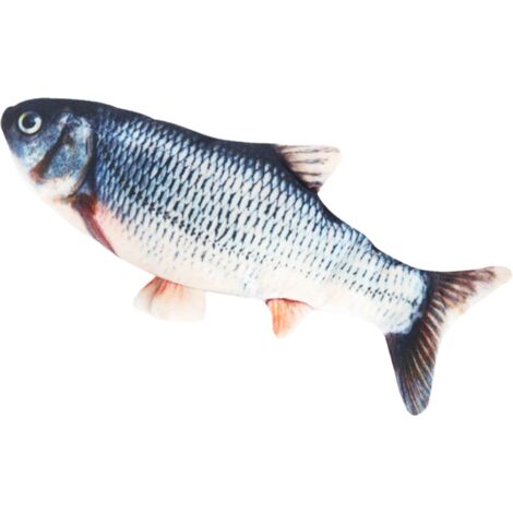Jouet Poisson Mouvant Électrique - 27 cm - Détecteur de Mouvement Automatique - Pour Chat - Avec Sachet de Herbe à Chat - 1 Pièce