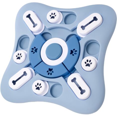 Jouet pour animaux de compagnie à alimentation lente, qui fuit et couine - bleu clair - réduit la consommation rapide.