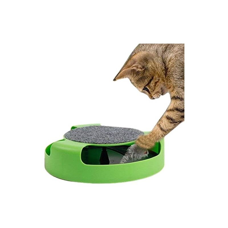 Jouet pour chat avec souris attrapante et jouet de poursuite rotatif