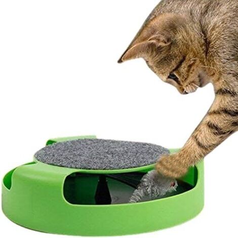 Jouet pour chat avec souris attrapante et jouet de poursuite rotatif