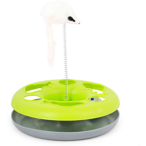 Jouet pour chat avec souris, boule et clochette Vert, Arcenciél