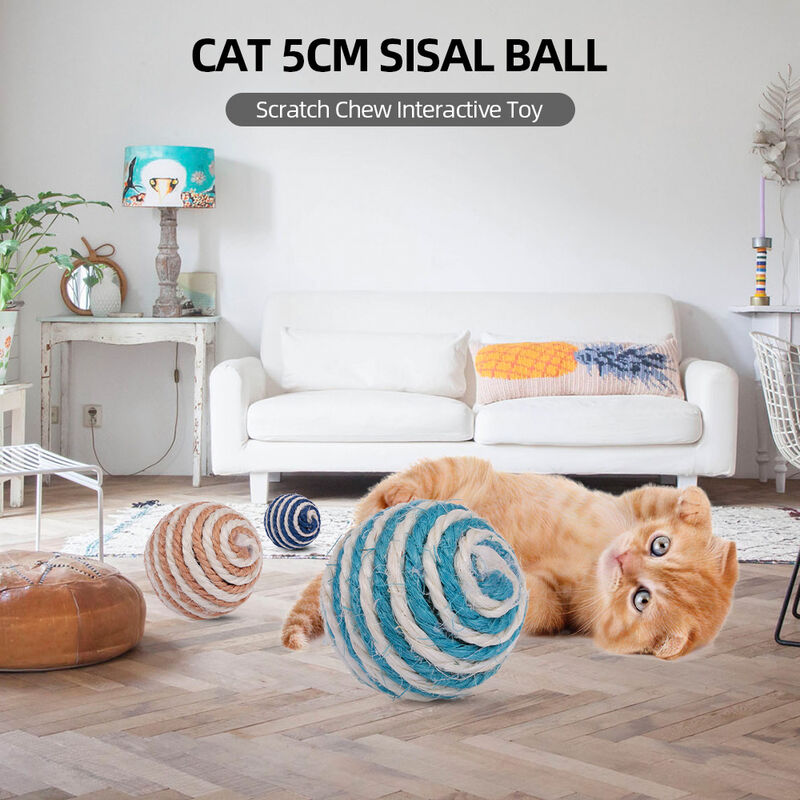 Jouet pour chat balle de sisal 5CM expediee en couleur aleatoire