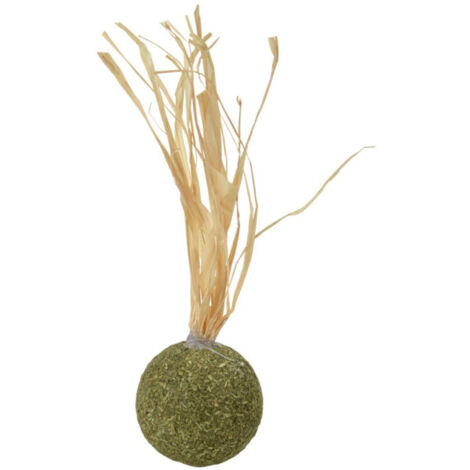 Jouet pour Chat "Balle & Herbe" 14cm Naturel