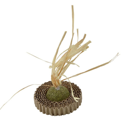 Jouet pour Chat "Balle Herbe & Carton" 13cm Naturel